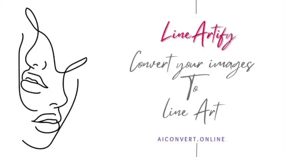 Example of the photo to line drawing tool, showing a before-and-after conversion.